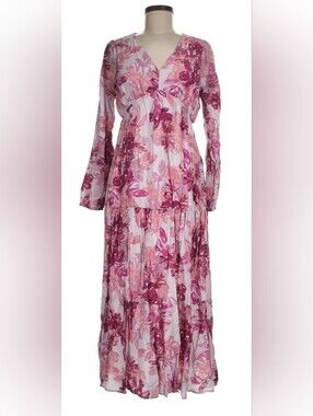 NWOT! Fall Floral Formal Boho Garden Party Women's Cottagecore Maxi Dress Small